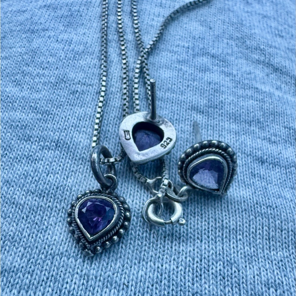 Sterling silver and Amethyst Jewelry Set